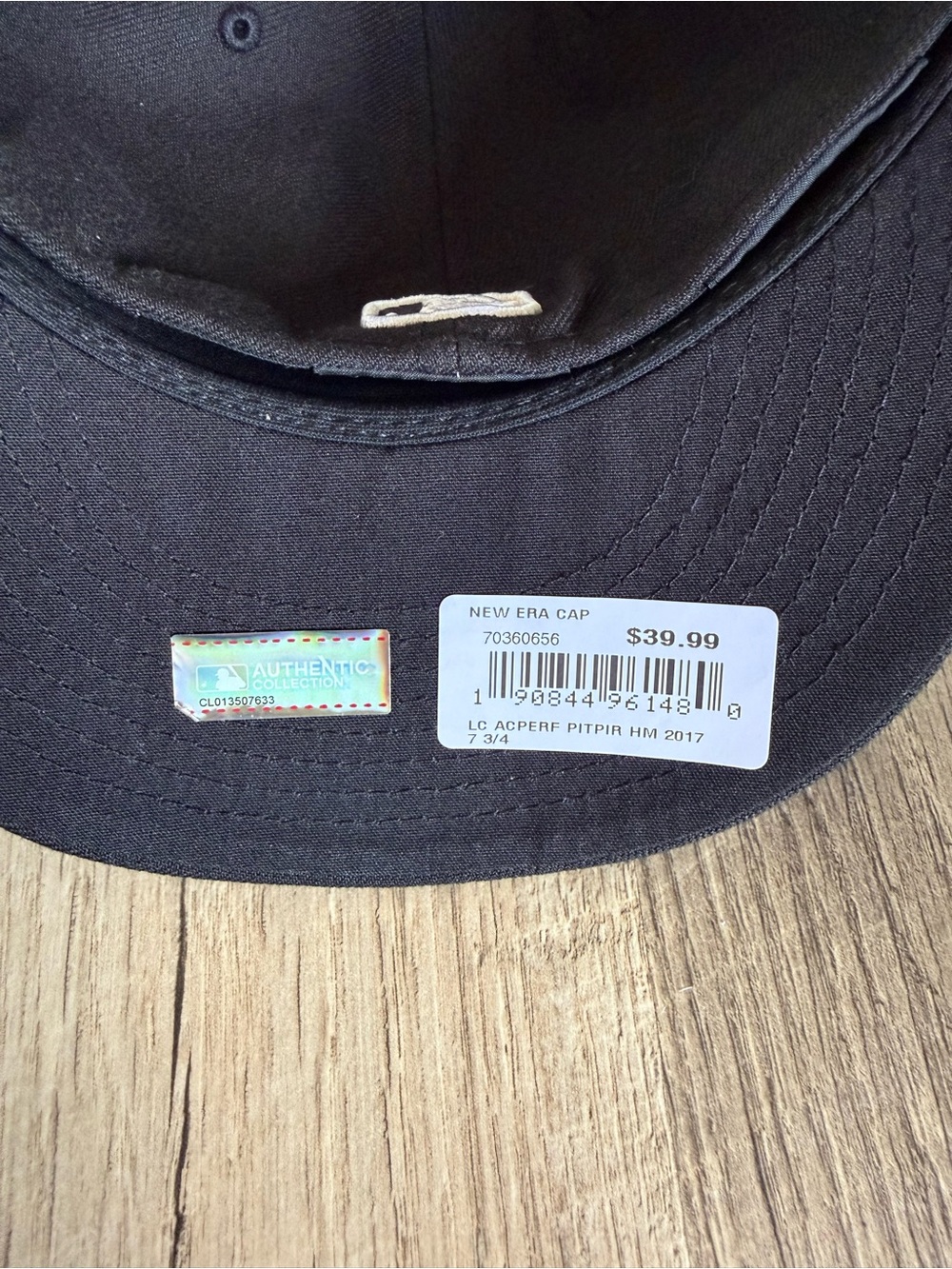 NWT New Era | Pittsburgh Pirates Low Profile 59FIFTY Fitted Hat Size 7 3/4 Black - Picture 2 of 4